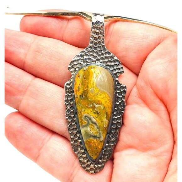 Sterling Silver Jewelry - Womens Necklace Sterling Silver Bumble Bee Jasper 16 Inch Choker Necklace